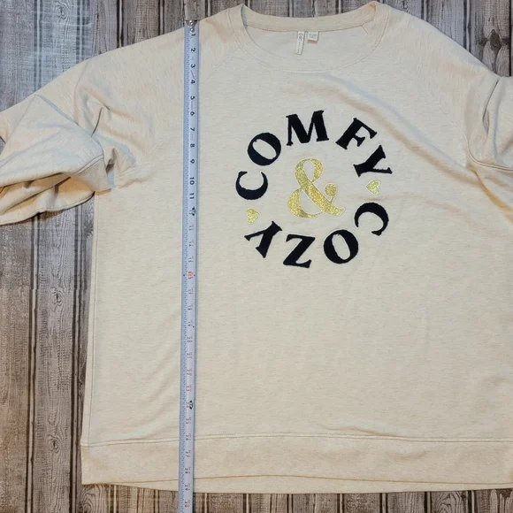 Cato Comfy & Cozy Beige Sweatshirt Size 22/24W - Picture 5 of 6